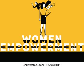 Creative Word concept Women Empowerment and Women doing things