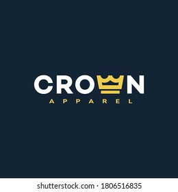 Creative Word Of Crown For Logo Design Template