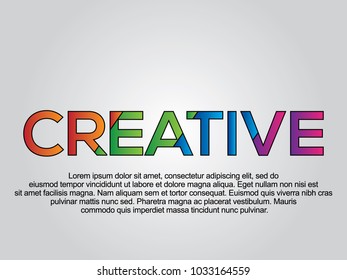  Creative word creative design Concept . Modern Vector Illustration concept of word Creative