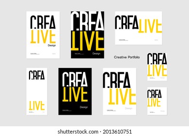 Creative. Word that is easy to read even if the font is customized. Minimal style cover with creative typography. Design for presentations, portfolio or banners. Vector, illustration.