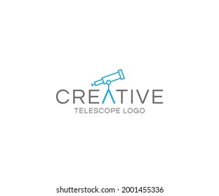 Creative a wordmark logo with telescope symbol. Unique and creative logo. recommend for travel, sport, outdoor business, etc.