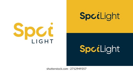 Plantilla creativa del logotipo del punto de mira de la marca. Haz de luz simple en la letra O para la Ilustración vectorial del diseño del logotipo del proyector.