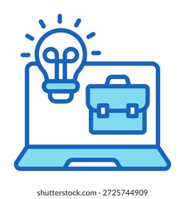 Icono de trabajo creativo Ilustración vectorial de estilo de color azul