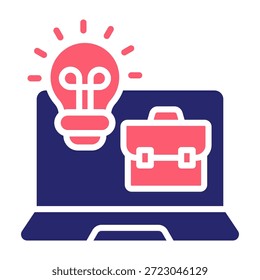 Icono de trabajo creativo Color Relleno Estilo Ilustración vectorial