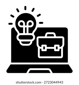 Ilustración vectorial de estilo de glifo de icono de trabajo creativo