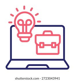Icono de trabajo creativo Línea Color Estilo Ilustración vectorial