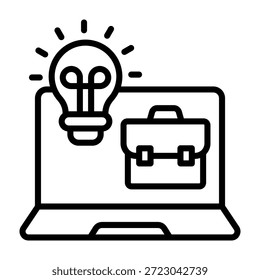 Ilustración vectorial de estilo de línea de icono de trabajo creativo