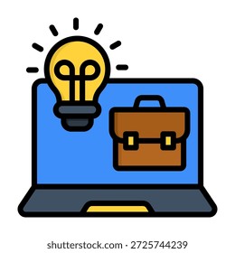 Icono de trabajo creativo Ilustración vectorial de estilo de color lineal
