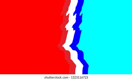 The creative work is made of red and blue, which divide the white line. Well prepared on the background of your work.