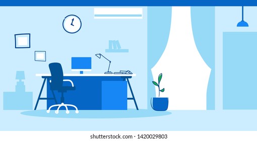 creative workplace empty no people cabinet modern office interior sketch doodle horizontal