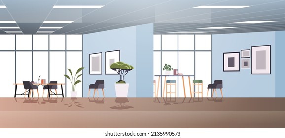 lugar de trabajo creativo gabinete moderno vacío no hay personas oficina interior centro de trabajo conjunto contemporáneo