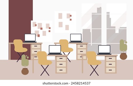 Creative workplace modern for work illustration