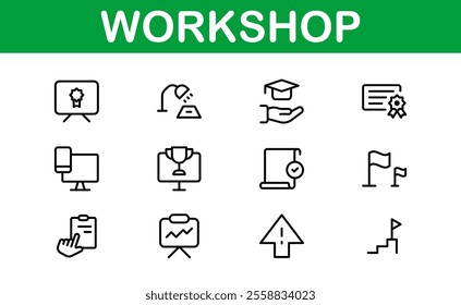 Creative Workshop Icon Set - Perfect for Tools, Maintenance, and Do-It-Yourself-Themed Projects