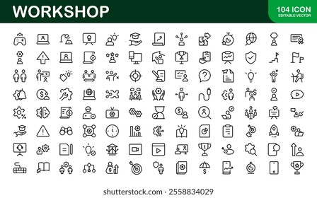 Creative Workshop Icon Set - Perfect for Tools, Maintenance, and Do-It-Yourself-Themed Projects