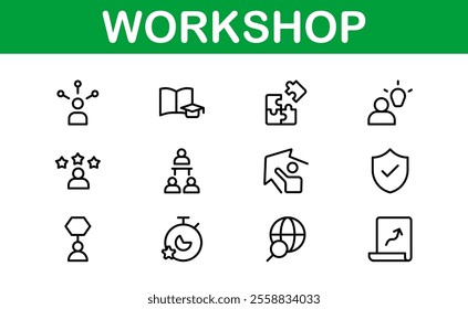 Creative Workshop Icon Set - Perfect for Tools, Maintenance, and Do-It-Yourself-Themed Projects