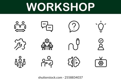 Creative Workshop Icon Set - Perfect for Tools, Maintenance, and Do-It-Yourself-Themed Projects