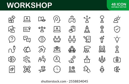Creative Workshop Icon Set - Perfect for Tools, Maintenance, and Do-It-Yourself-Themed Projects