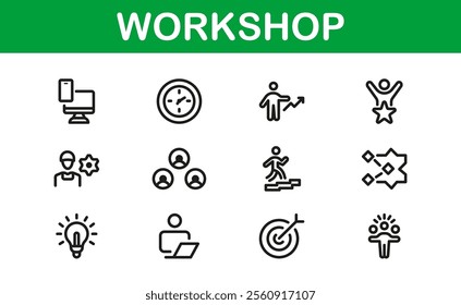 Creative Workshop Icon Set - Perfect for Tools, Maintenance, and Do-It-Yourself-Themed Projects