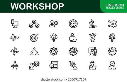 Creative Workshop Icon Set - Perfect for Tools, Maintenance, and Do-It-Yourself-Themed Projects