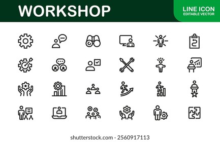 Creative Workshop Icon Set - Perfect for Tools, Maintenance, and Do-It-Yourself-Themed Projects