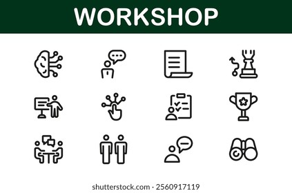 Creative Workshop Icon Set - Perfect for Tools, Maintenance, and Do-It-Yourself-Themed Projects