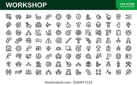 Creative Workshop Icon Set - Perfect for Tools, Maintenance, and Do-It-Yourself-Themed Projects