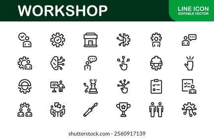 Creative Workshop Icon Set - Perfect for Tools, Maintenance, and Do-It-Yourself-Themed Projects