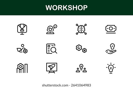Creative Workshop Icon Set - Premium Editable icons for Tools, Maintenance, and Do-It-Yourself-Themed Projects