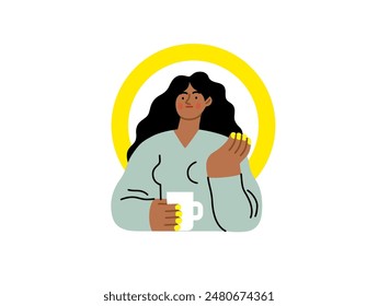 Creative Workspace: Video Conference, modern flat vector concept illustration of person engaging in virtual business meeting Connectivity, collaboration, digital interaction, remote work, productivity