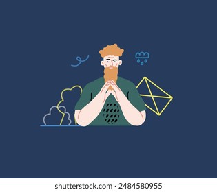 Creative Workspace: Video Conference, modern flat vector concept illustration of person engaging in virtual business meeting Connectivity, collaboration, digital interaction, remote work, productivity