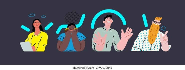 Creative Workspace: Video Conference, modern flat vector concept illustration of person engaging in virtual business meeting Connectivity, collaboration, digital interaction, remote work, productivity