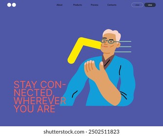 Creative Workspace: Video Conference, modern flat vector concept illustration of person engaging in virtual business meeting Connectivity, collaboration, digital interaction, remote work, productivity