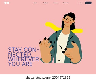 Creative Workspace: Video Conference, modern flat vector concept illustration of person engaging in virtual business meeting Connectivity, collaboration, digital interaction, remote work, productivity
