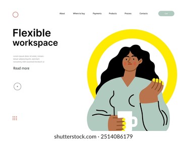 Creative Workspace: Video Conference, modern flat vector concept illustration of person engaging in virtual business meeting Connectivity, collaboration, digital interaction, remote work, productivity
