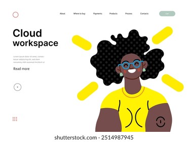 Creative Workspace: Video Conference, modern flat vector concept illustration of person engaging in virtual business meeting Connectivity, collaboration, digital interaction, remote work, productivity