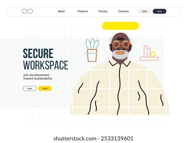 Espacio de trabajo Video creativo: Conferencia, ilustración moderna del concepto de Vector plano de la persona que participa en reuniones de negocios virtuales Conectividad, colaboración, interacción digital, trabajo remoto, productividad