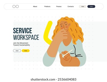 Creative Workspace: Video Conference, modern flat vector concept illustration of person engaging in virtual business meeting Connectivity, collaboration, digital interaction, remote work, productivity