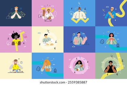 Creative Workspace: Video Conference, modern flat vector concept illustration of person engaging in virtual business meeting Connectivity, collaboration, digital interaction, remote work, productivity