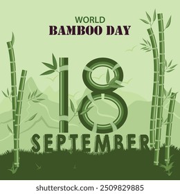 Creative World Bambus Day Illustration Post und Banner