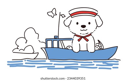 Creative World of Cartoon Puppies, Navy Caps, and Ships