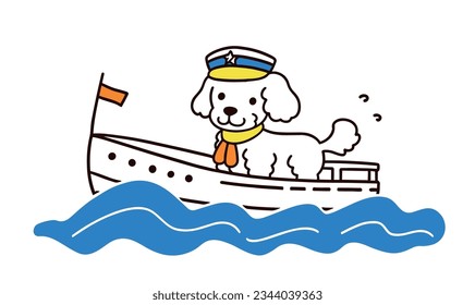 Creative World of Cartoon Puppies, Navy Caps, and Ships