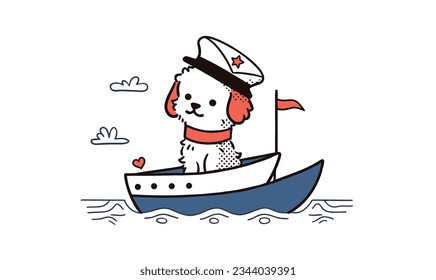 Creative World of Cartoon Puppies, Navy Caps, and Ships