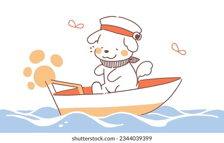 Creative World of Cartoon Puppies, Navy Caps, and Ships
