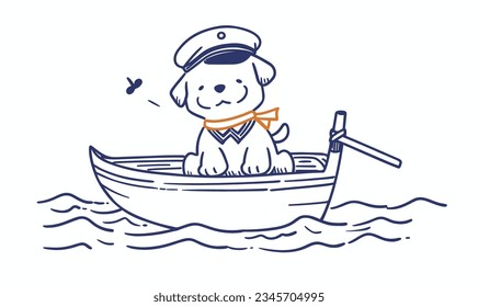 Creative World of Cartoon Puppies, Navy Caps, and Ships