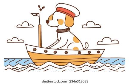 Creative World of Cartoon Puppies, Navy Caps, and Ships