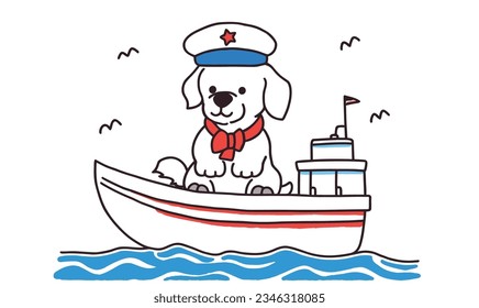 Creative World of Cartoon Puppies, Navy Caps, and Ships