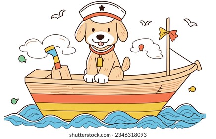 Creative World of Cartoon Puppies, Navy Caps, and Ships