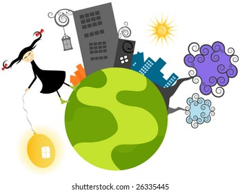 Creative World Concept Vector Illustration