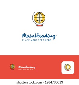 Creative World globe  Logo Design. Flat color Logo place for Tagline. Vector Illustration