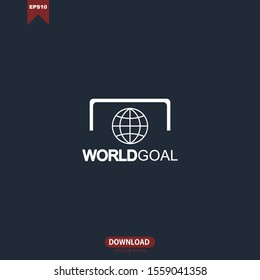 Creative world goal concept logo vector design template